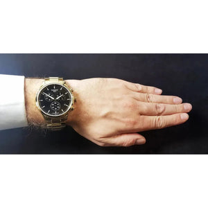 Tissot T116.617.33.051.00 Chrono XL Classic Black Dial Gold Steel Strap Watch for Men Tissot