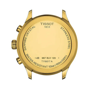 Tissot T116.617.33.051.00 Chrono XL Classic Black Dial Gold Steel Strap Watch for Men Tissot