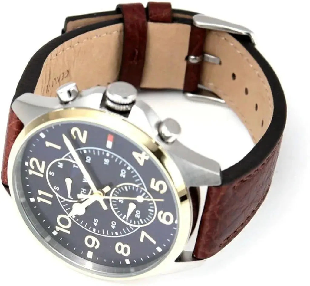 Tommy Hilfiger 1791275 Dean Multifunctional Blue Dial Brown Leather Strap Watch for Men Tommy Hilfiger