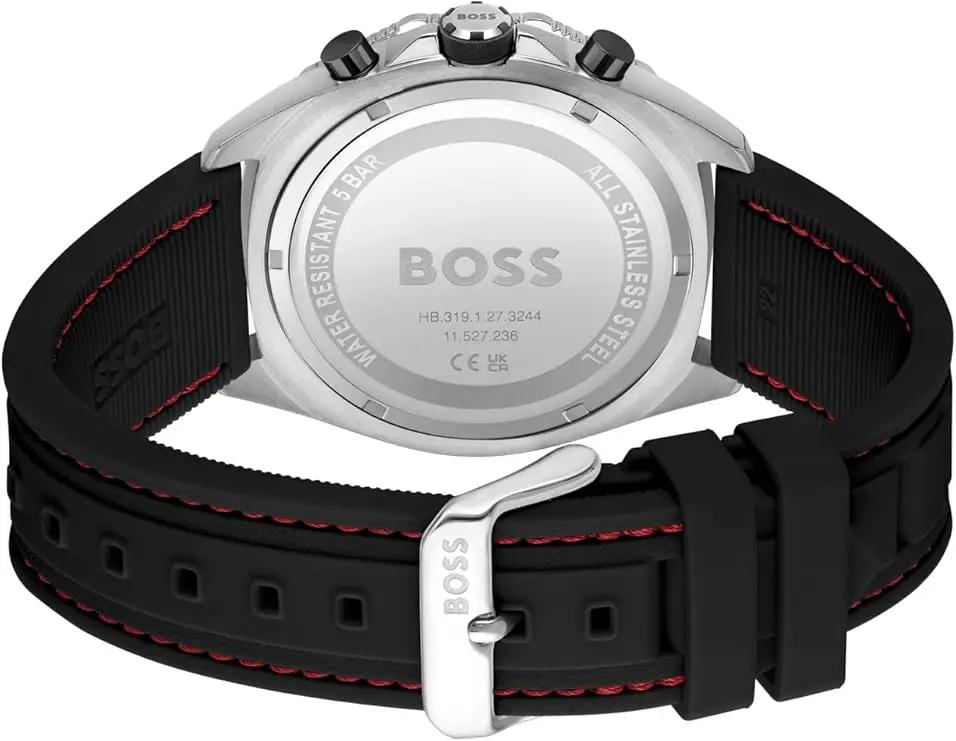 Hugo Boss 1513969 Chronograph Quartz Watch for Men with Black Silicone Bracelet Hugo Boss