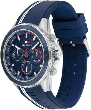 Tommy Hilfiger 1791859 Analogue Multifunction Quartz Watch for Men with Blue Silicone Bracelet Tommy Hilfiger