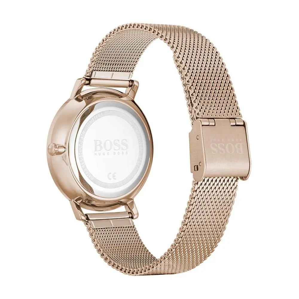 Hugo Boss 1502519 Infinity Carnation Gold Dial Gold Mesh Bracelet Watch for Women Hugo Boss