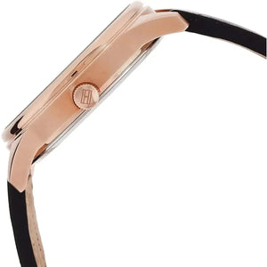 Tommy Hilfiger 1791419 Damon Quartz Black Dial Black Leather Strap Watch for Men Tommy Hilfiger