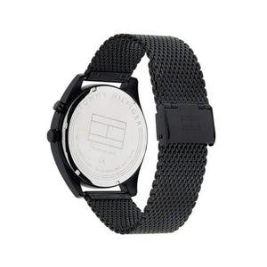 Tommy Hilfiger 1791547 Deacon Analog Black Dial Black Mesh Bracelet Watch for Men Tommy Hilfiger