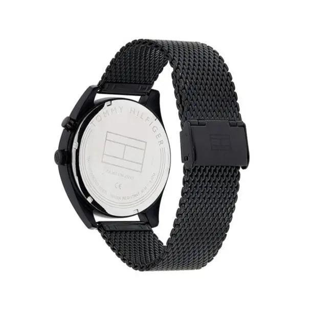 Tommy Hilfiger 1791547 Deacon Analog Black Dial Black Mesh Bracelet Watch for Men Tommy Hilfiger