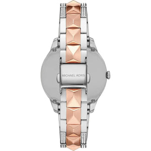 Michael Kors MK6716 Runway Mercer Crystals Silver Dial Two Tone Steel Strap Watch For Women Michael Kros