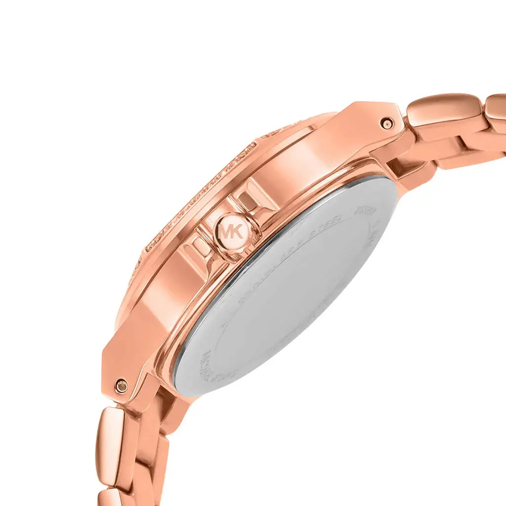 Michael Kors MK7230 Lennox Three Hand Rose Gold Dial Rose Gold Steel Strap Watch For Women Michael Kros