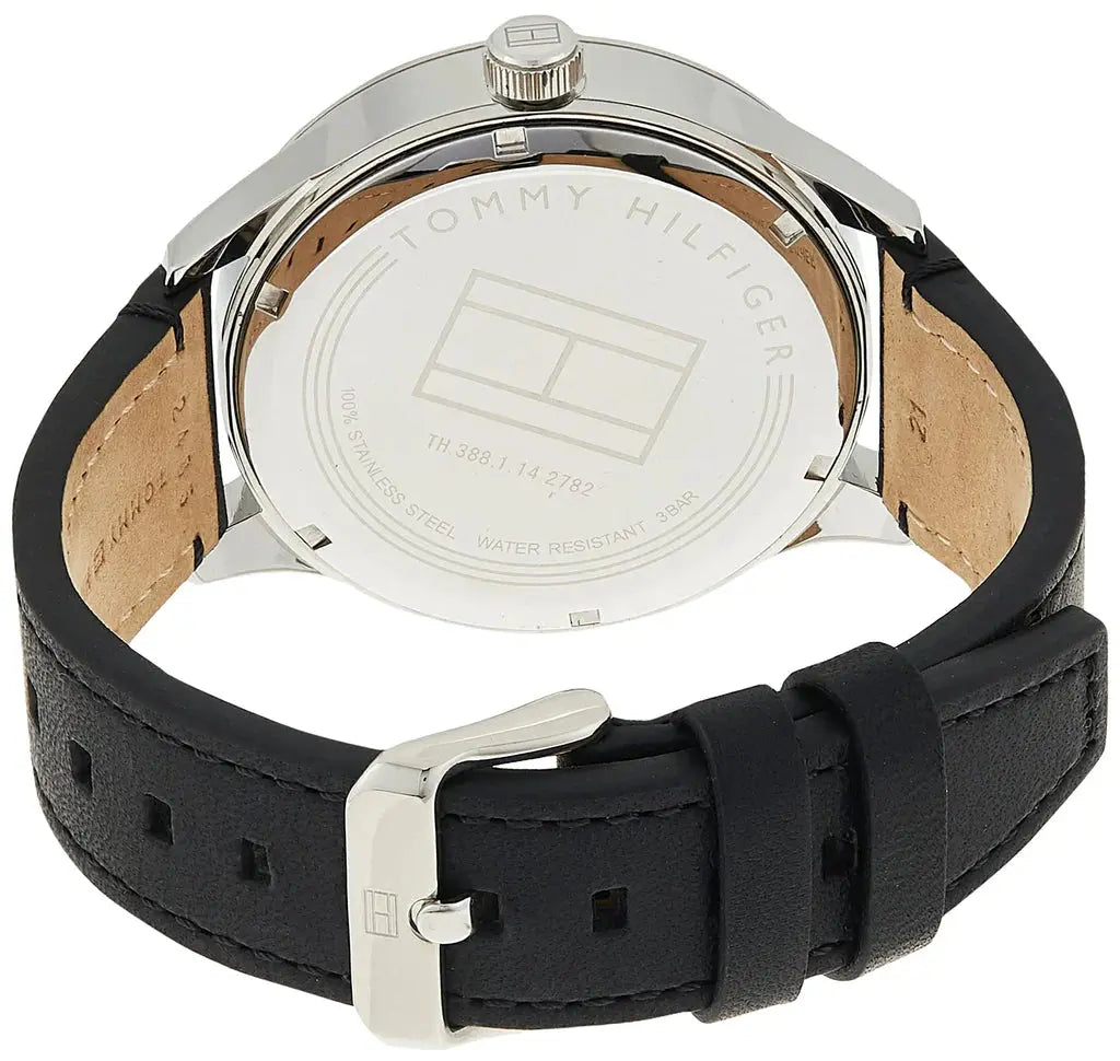 Tommy Hilfiger 1791641 Spencer Skeleton Black Dial Black Leather Strap Watch for Men Tommy Hilfiger