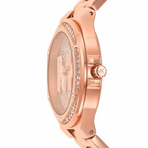 Michael Kors MK7230 Lennox Three Hand Rose Gold Dial Rose Gold Steel Strap Watch For Women Michael Kros