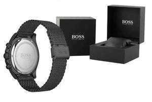 Hugo Boss 1502521 Infinity Black Dial Black Mesh Bracelet Watch for Women Hugo Boss
