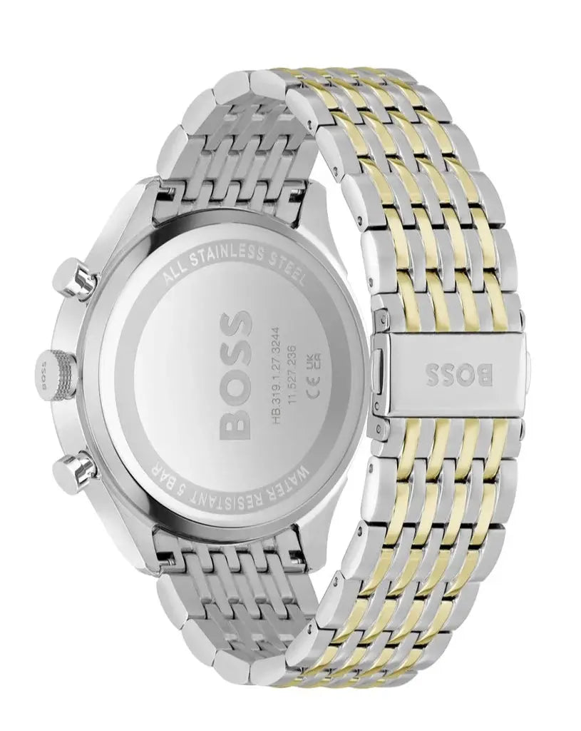 Hugo Boss 1514081 Gregor Chronograph Green Dial Two Tone Steel Strap Watch For Men Hugo Boss