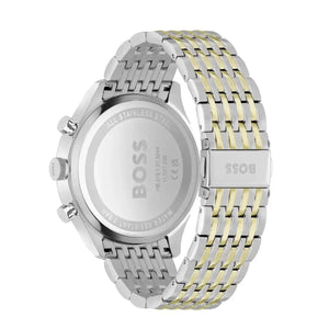 Hugo Boss 1514081 Gregor Chronograph Green Dial Two Tone Steel Strap Watch For Men Hugo Boss