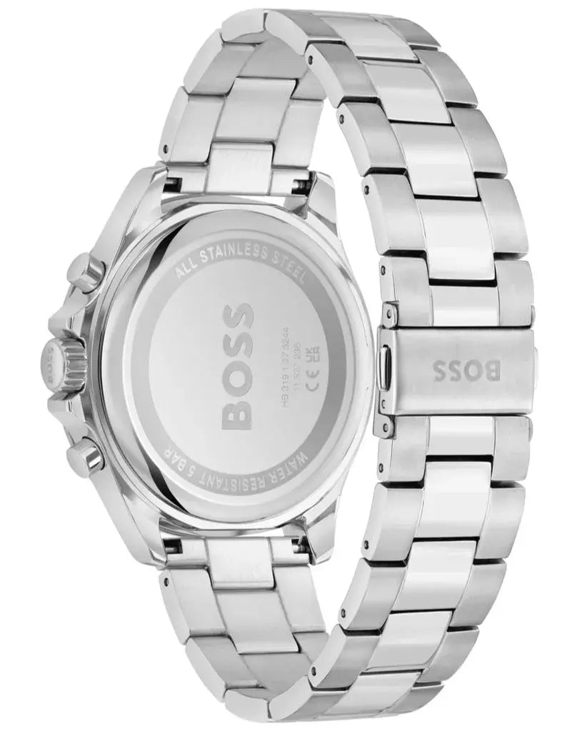 Hugo Boss 1514108 Troper Chronograph Black Dial Silver Steel Strap Watch For Men Hugo Boss