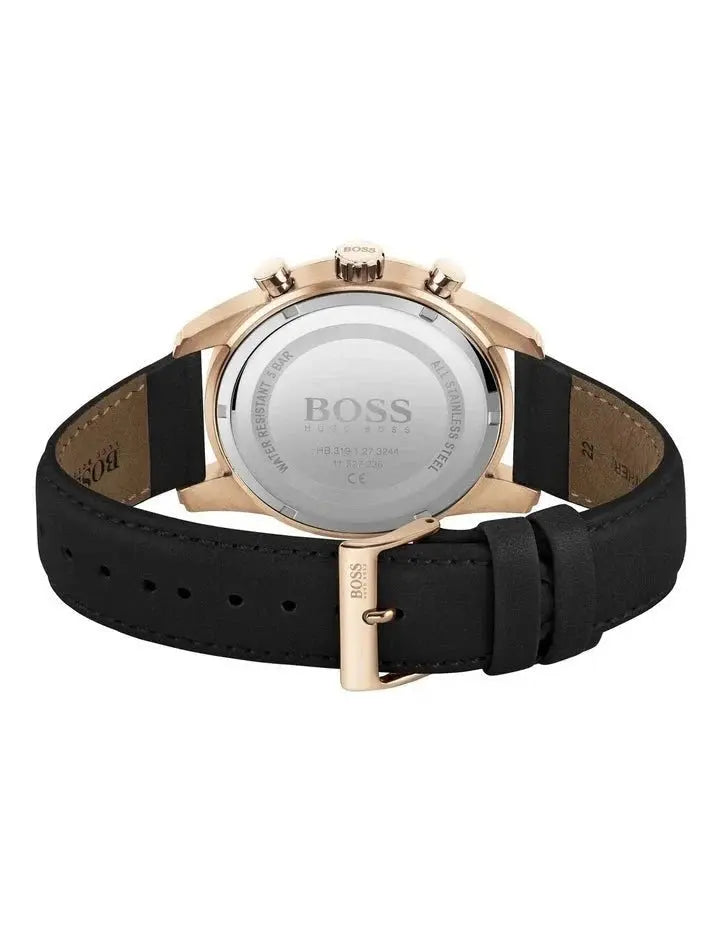 Hugo Boss 1513783 Skymaster Chronograph Blue Dial Black Leather Strap Watch for Men Hugo Boss