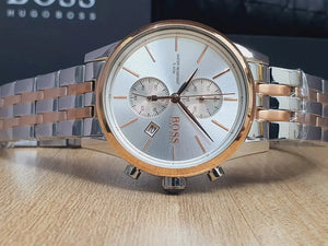 Hugo Boss 1513385 Jet Silver Dial Two Tone Steel Strap Watch for Men Hugo Boss