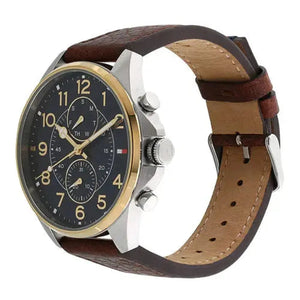 Tommy Hilfiger 1791275 Dean Multifunctional Blue Dial Brown Leather Strap Watch for Men Tommy Hilfiger