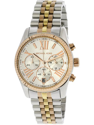 Michael Kors MK5735 Lexington Chronograph Silver Dial Two Tone Steel Strap Watch for Women Michael Kros