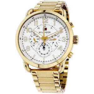 Tommy Hilfiger 1791455 Quartz White Dial Gold Steel Strap Watch for Men Tommy Hilfiger