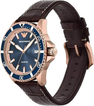 Emporio Armani AR11556 Men Analog Quartz Watch with Pro-Planet Leather Strap Emporio Armani