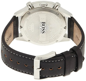 Hugo Boss 1513770 Aero Chronograph Black Dial Black Leather Strap Watch for Men Hugo Boss