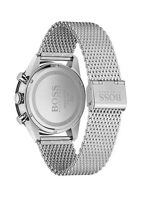 Hugo Boss 1513886 Pilot Edition Black Dial Silver Mesh Bracelet Watch for Men Hugo Boss