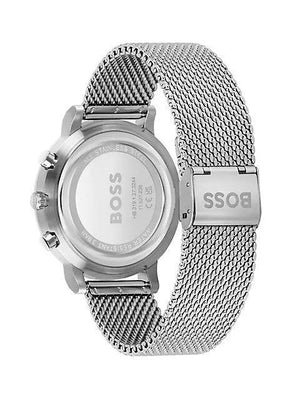 Hugo Boss 1513933 Skymaster White Dial Silver Mesh Bracelet Watch for Men Hugo Boss