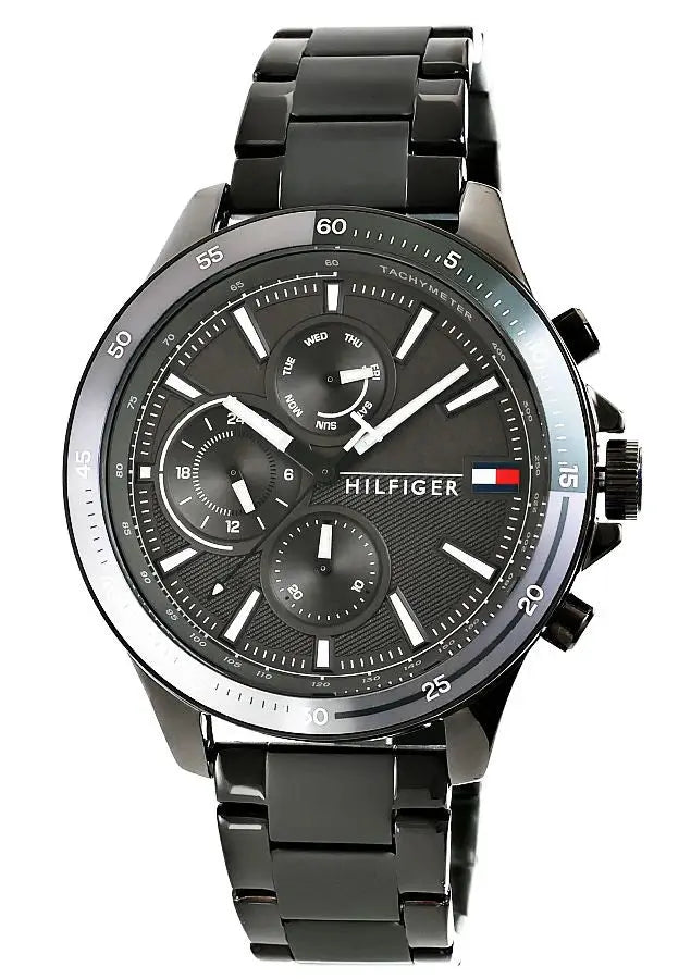 Tommy Hilfiger 1791719 Bank Grey Dial Grey Steel Strap Watch for Men Tommy Hilfiger