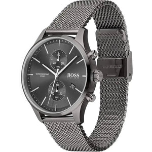 HUGO BOSS 1513870 Chronograph Quartz Watch for Men with Grey Stainless Steel mesh Bracelet Hugo Boss