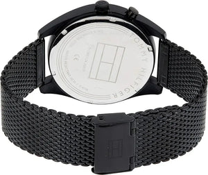 Tommy Hilfiger 1791547 Deacon Analog Black Dial Black Mesh Bracelet Watch for Men Tommy Hilfiger