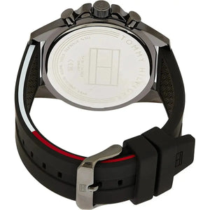 Tommy Hilfiger 1791792 Mason Black Dial Black Rubber Strap Watch for Men Tommy Hilfiger