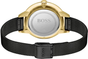 Hugo Boss 1502601 Symphony Black Dial Black Mesh Bracelet Watch for Women Hugo Boss