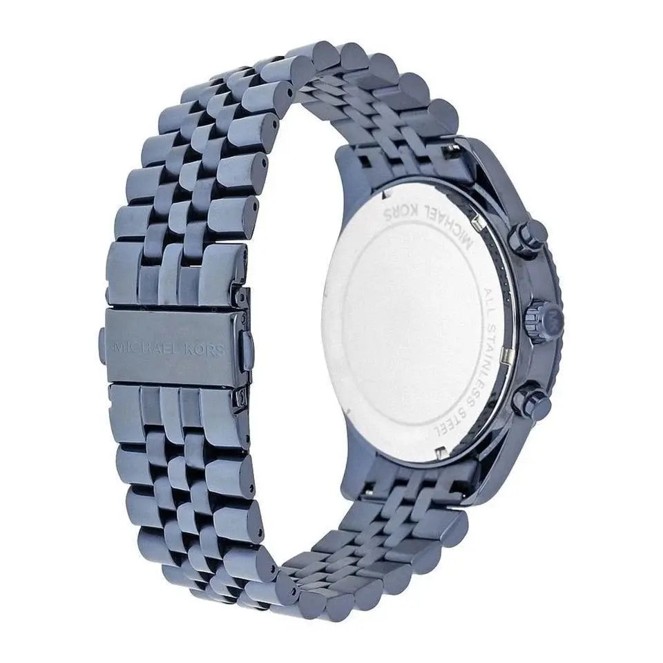 Michael Kors MK8480 Lexington Chronograph Blue Dial Blue Steel Strap Watch for Men Michael Kros