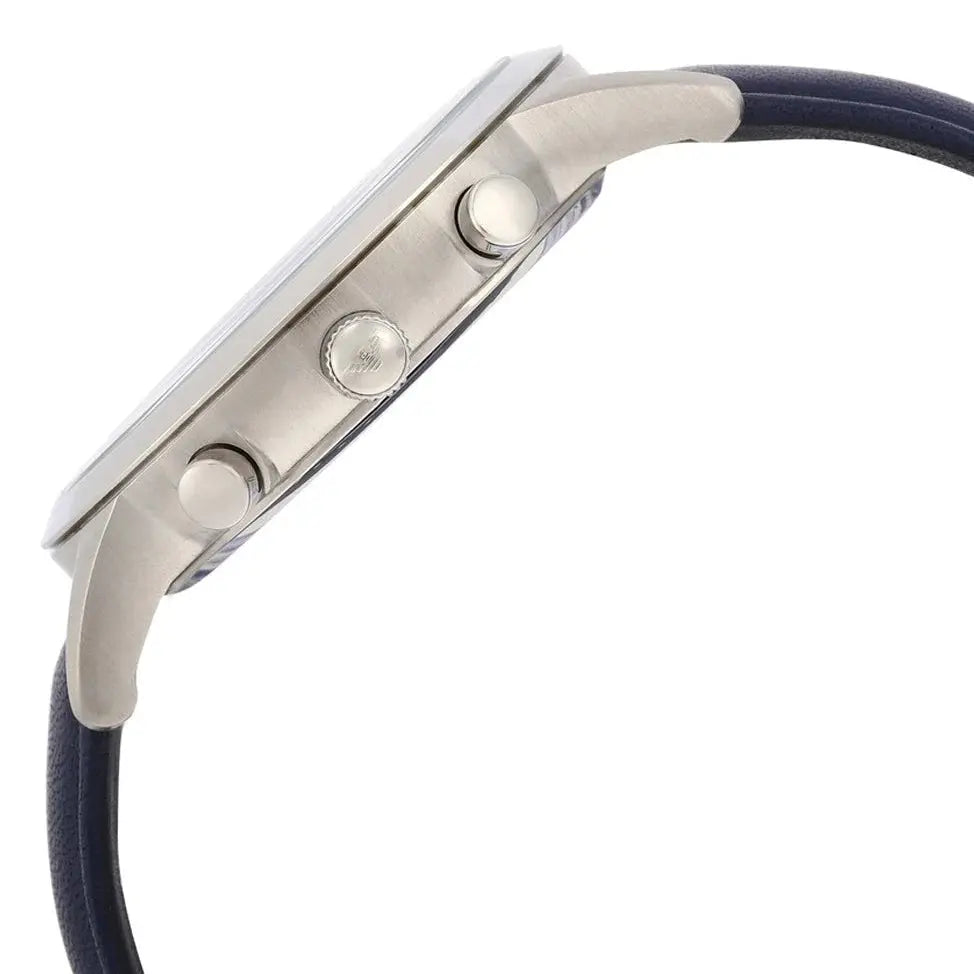Emporio Armani AR11216 Renato Chronograph Blue Dial Black Leather Strap Watch For Men Emporio Armani