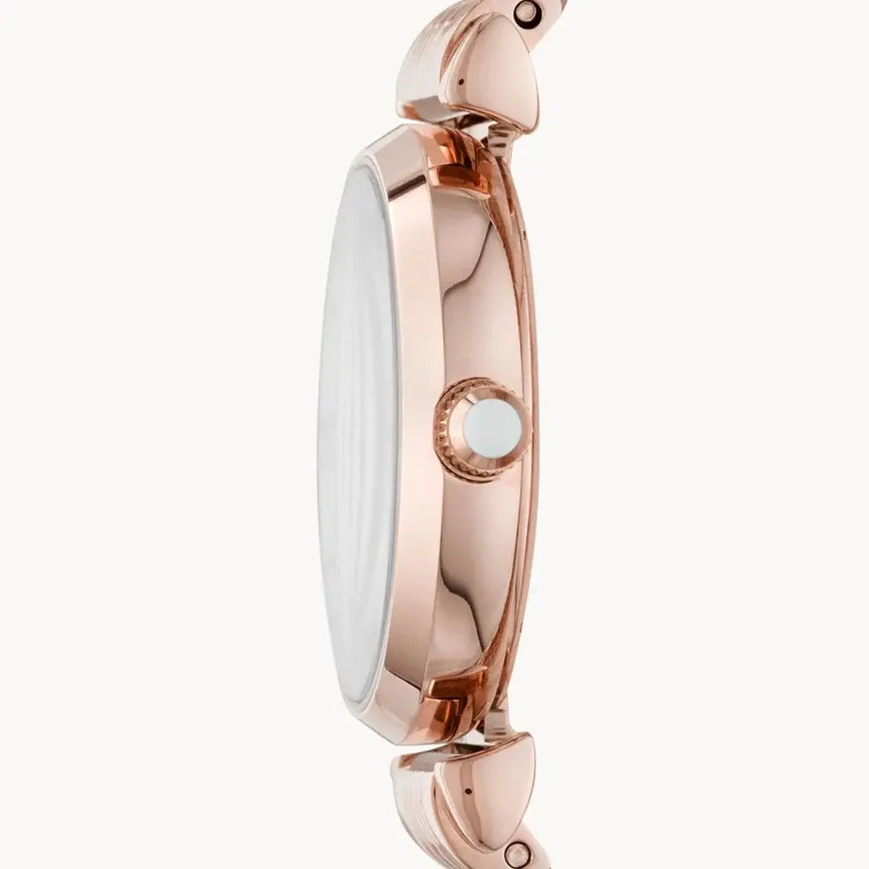 Emporio Armani AR11316 Gianni T-Bar Mother of Pearl Dial Rose Gold Steel Strap Watch For Women Emporio Armani