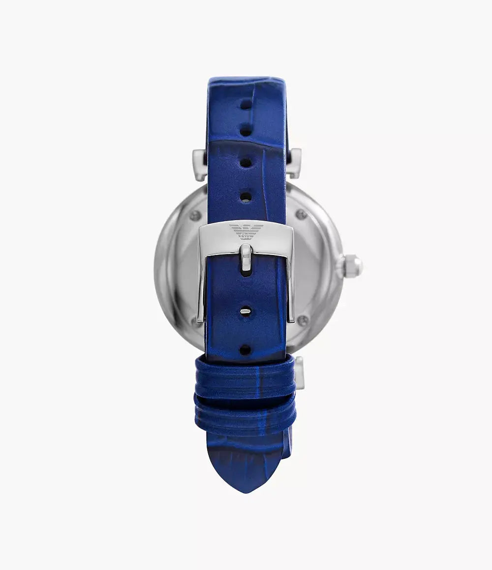 Emporio Armani AR11344 Two-Hand Blue Leather Watch Emporio Armani