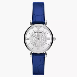 Emporio Armani AR11344 Two-Hand Blue Leather Watch Emporio Armani