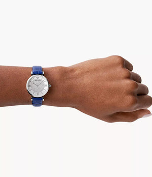 Emporio Armani AR11344 Two-Hand Blue Leather Watch Emporio Armani