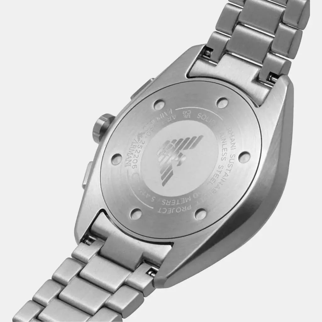 Emporio Armani AR11480 Chronograph Green Dial Silver Steel Strap Watch For Men Emporio Armani