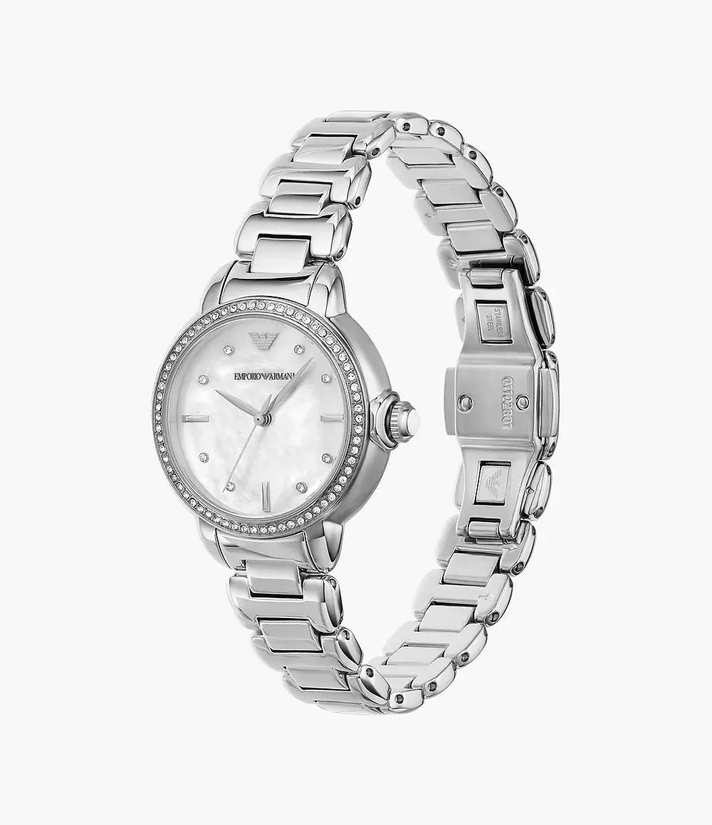 Emporio Armani AR11596 Women's Mother Of Pearl Dial & Steel Bracelet Watch Emporio Armani