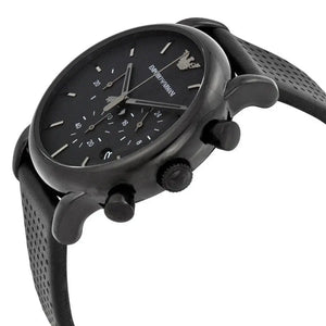 Emporio Armani AR1737 Luigi Chronograph Black Dial Black Leather Strap Watch For Men Emporio Armani