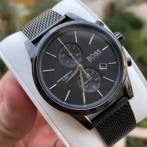 Hugo Boss 1513769 Associate Black Dial Black Mesh Bracelet Watch for Men Hugo Boss