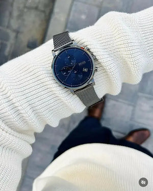 Hugo Boss 1513934 Skymaster Chronograph Grey Dial Grey Mesh Bracelet Watch for Men Hugo Boss