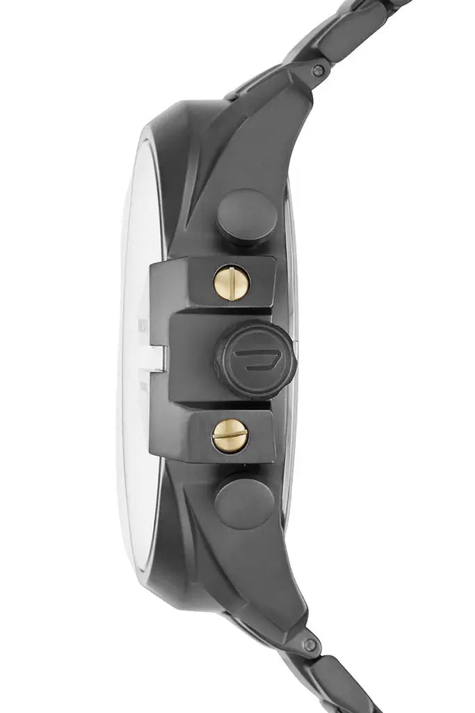 Diesel DZ4466 Mega Chief Chronograph Grey Dial Grey Steel Strap Watch For Men Diesel