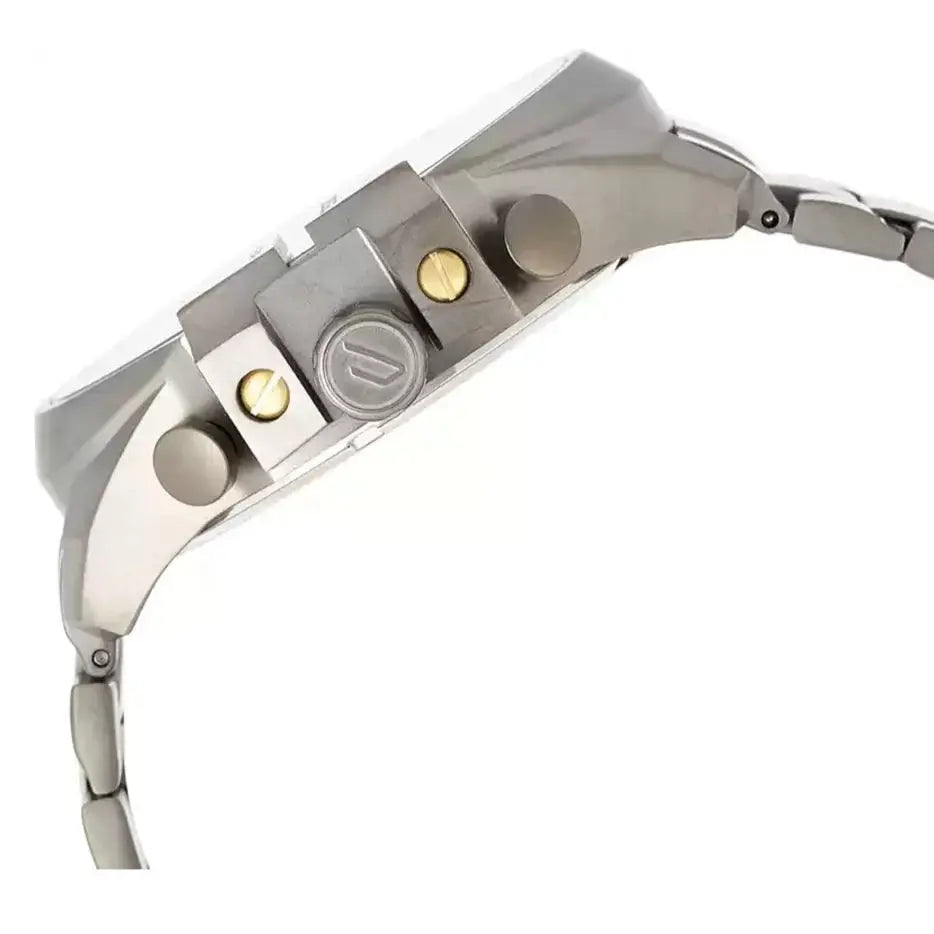 Diesel DZ4466 Mega Chief Chronograph Grey Dial Grey Steel Strap Watch For Men Diesel