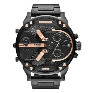 Diesel DZ7312 Big Daddy Chronograph Black Dial Black Steel Strap Watch For Men Diesel