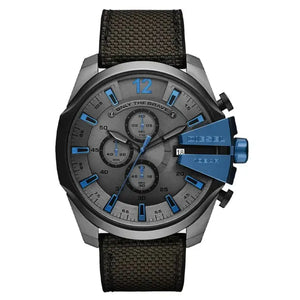 Diesel Mega DZ4500 Chief Chronograph Black Dial Black Nylon Strap Watch For Men Diesel