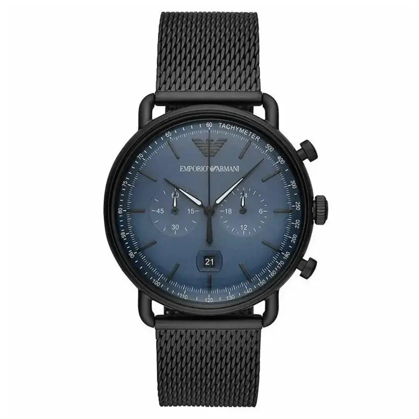 Emporio Armani AR11201 Chronograph Date Mesh Bracelet Strap Men's Watch Emporio Armani