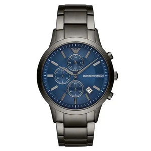 Emporio Armani AR11215 Chronograph Blue Dial Gunmetal Strap Men's Watch Emporio Armani