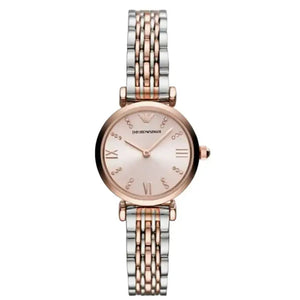 Emporio Armani AR11223 Pink Dial Two Tone Ladies Watch Emporio Armani