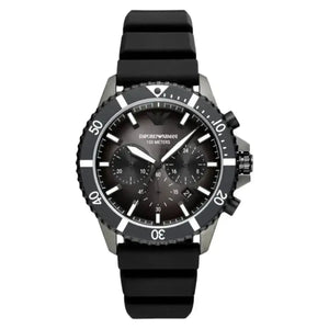 Emporio Armani AR11515 Diver Black Silicone Chronograph Men’s Watch Emporio Armani